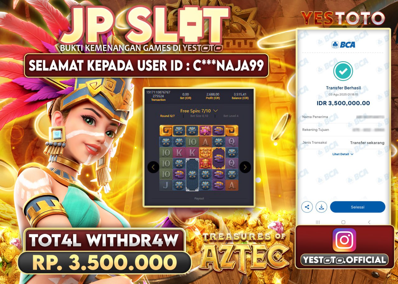 C***NAJA99 JACKPOT SLOT TREASURE OF AZTEC Rp.3.500.000 - LUNAS
