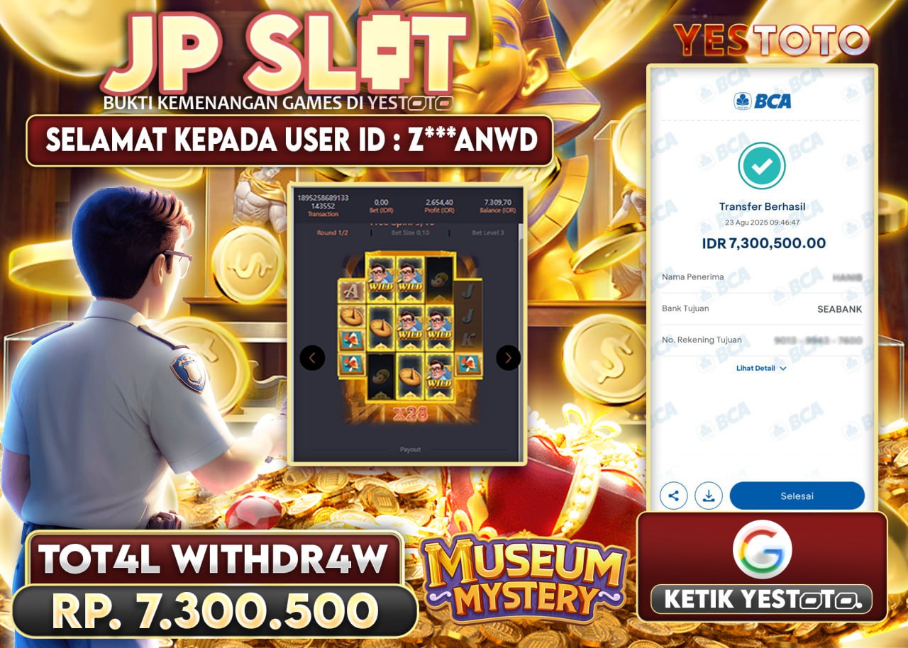 Z***ANWD JACKPOT SLOT MUSEUM OF MYSTERY Rp.7.300.500 - LUNAS