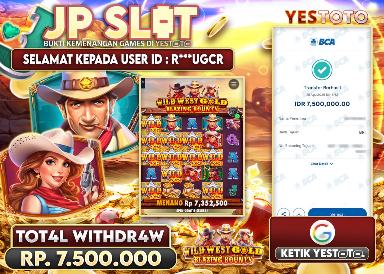 R***UGCR JACKPOT SLOT WILD WEST GOLD Rp.7.500.000 - LUNAS