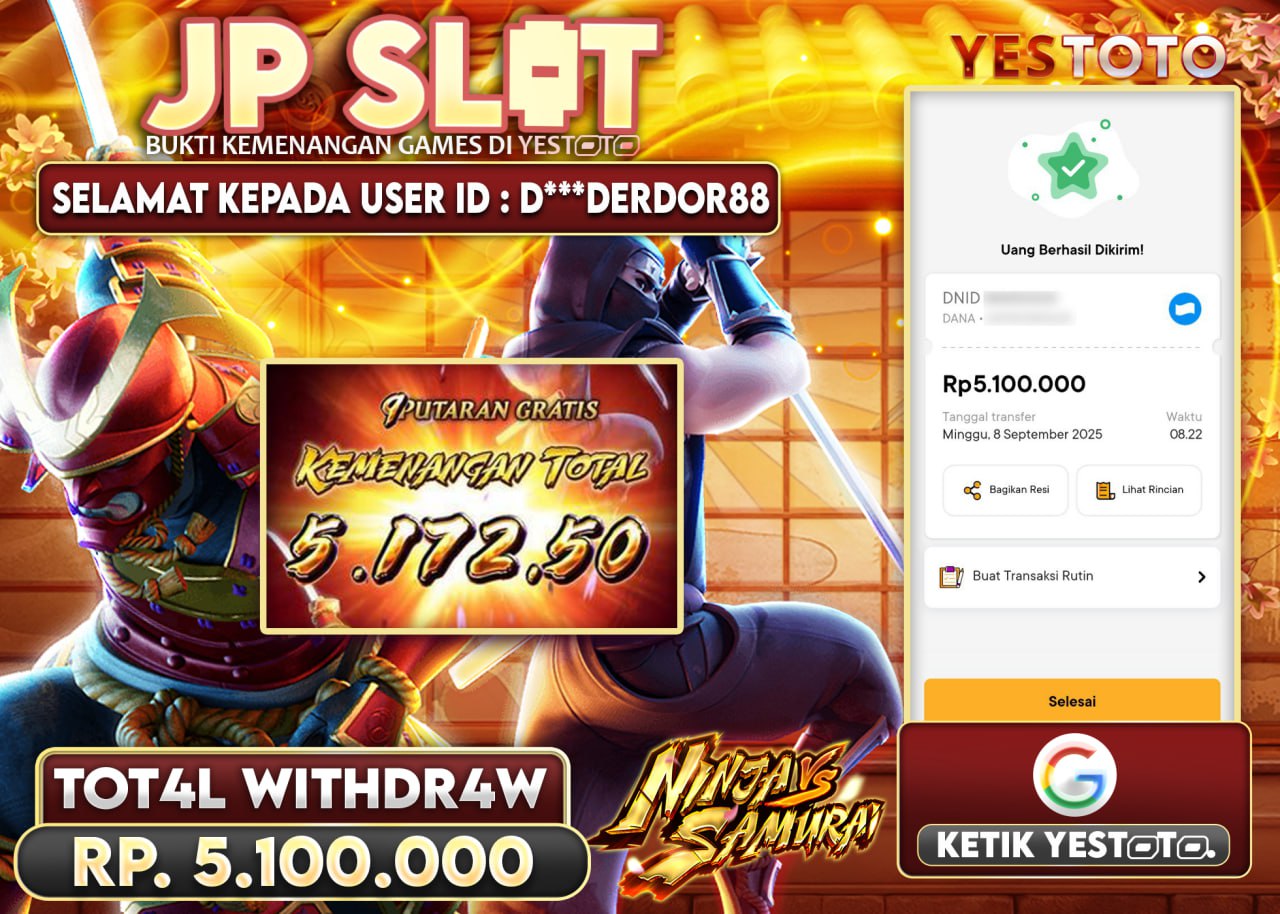 D***DERDOR88 JACKPOT SLOT NINJA VS SAMURAI Rp.5.100.000 - LUNAS