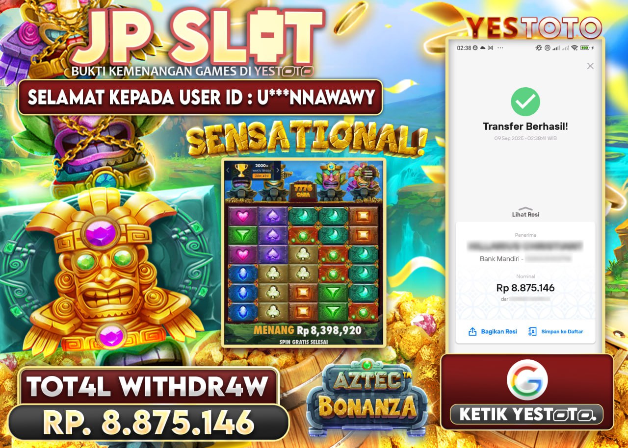U***NNAWAWY JACKPOT SLOT AZTEC BONANZA Rp.8.875.146 - LUNAS