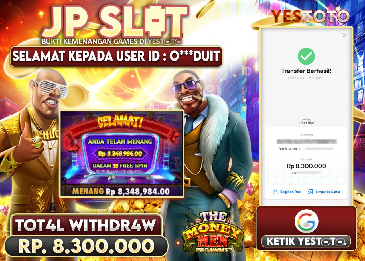 O***DUIT JACKPOT SLOT THE MONEY MAN Rp.8.300.000 - LUNAS