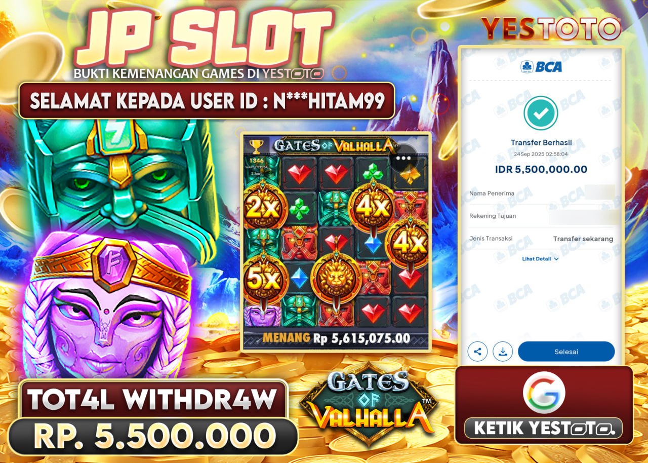 N***HITAM99 JACKPOT SLOT GATES OF VALHALLA Rp.5.500.000 - LUNAS