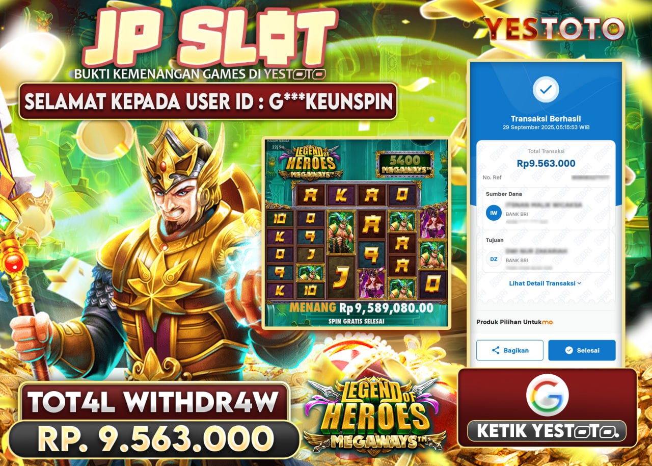 G***KEUNSPIN JACKPOT SLOT LEGEND OF HEROES Rp.9.563.000 - LUNAS